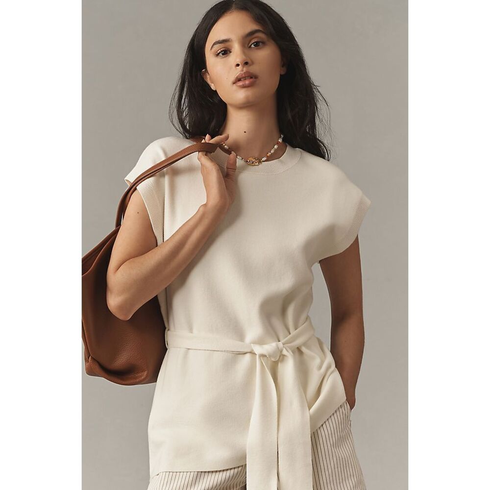 Maeve Belted Muscle Sweater Vest XL NWT